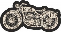Moto Retro Etiket Ücretsiz Vektör