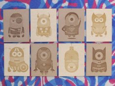 Minion Süper Kahraman Ahşap Posterler Ücretsiz Vektör