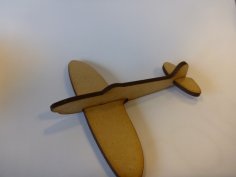 Lazer Kesim Mini Spitfire Savaş Uçağı DXF Dosyası
