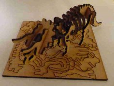 Lazerle Kesilmiş Triceratops İskeleti Puzzle DXF Dosyası