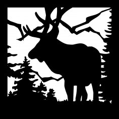 24 X 24 Elk Dağları Plazma Metal Sanatı DXF Dosyası