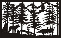 30 X 48 İki Kurt Hindiler Plazma Metal Sanatı DXF Dosyası