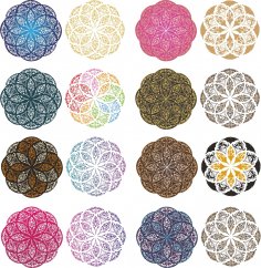 Mandala Boyama Seti Ücretsiz Vektör