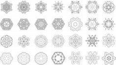 Mandala Seti Kına Tasarımı Ücretsiz Vektör