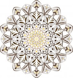 Retro Haki Mandala Ücretsiz Vektör