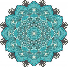Retro Yeşil Mandala Ücretsiz Vektör