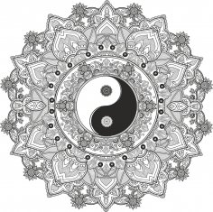 Mandala Yin Yang Ücretsiz Vektör