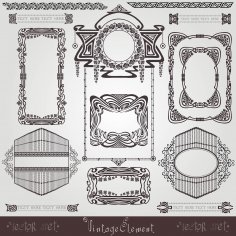 Eski Afiş Vintage Etiket Art Nouveau Çerçeve Ücretsiz Vektör