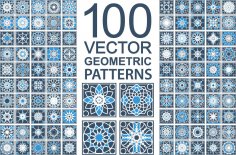 100 Geometrik Desen Vektör Seti Ücretsiz Vektör