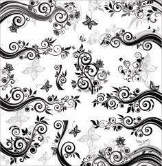 Moda Çiçek Deseni Ücretsiz Vektör