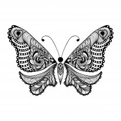 Zentangle Kelebek Ücretsiz Vektör