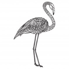 Flamingo Zentangle Stilize Ücretsiz Vektör