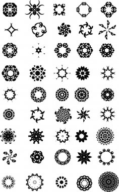 45 Ücretsiz Dekoratif Element Seti Ücretsiz Vektör