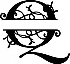 Serpilmiş Bölünmüş Monogram Q Harfi Ücretsiz Vektör