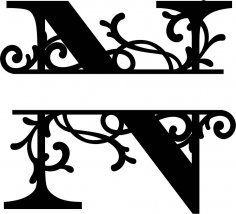 Gelişen Bölünmüş Monogram N Harfi Ücretsiz Vektör