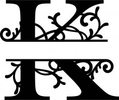 Serpilmiş Ayrık Monogram K Harfi Ücretsiz Vektör
