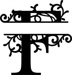Serpilmiş Bölünmüş Monogram F Harfi Ücretsiz Vektör