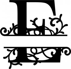 Çiçekli Bölünmüş Monogram E Harfi Ücretsiz Vektör