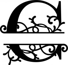 Gösterişli Ayrık Monogram C Harfi Ücretsiz Vektör