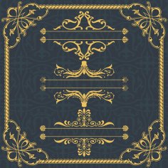 Art Deco Kenarlık Çerçevesi Ücretsiz Vektör