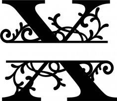 Gelişmiş Bölünmüş Monogram X Harfi Ücretsiz Vektör