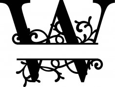 Süslemeli Bölünmüş Monogram W Harfi Ücretsiz Vektör