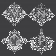 Monogram Süsleme Harfleri Ücretsiz Vektör
