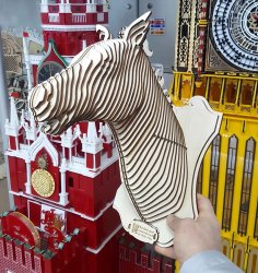 Lazer Kesim için Ücretsiz Vektör At Kafası 3D Puzzle