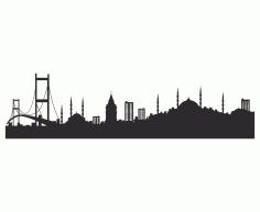 İstanbul Silüeti Vektörel Çizim Ücretsiz Vektör