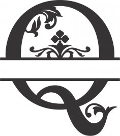 Kraliyet Bölünmüş Font Q DXF Dosyası