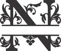 Regal Split Yazı Tipi N DXF Dosyası