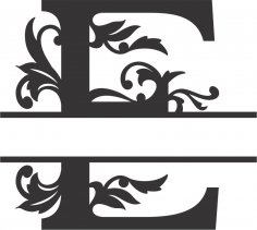 Regal Bölünmüş Yazı Tipi E DXF Dosyası