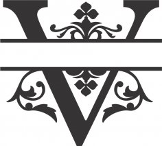 Regal Bölünmüş Yazı Tipi V DXF Dosyası