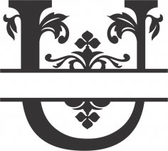 Regal Split Font U DXF Dosyası