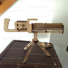 Lazer Kesim Makineli Tüfek 3D Puzzle Ücretsiz Vektör