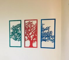 Lazer Kesim Duvar Dekoru Ağaç Ücretsiz Vektör