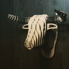 Boğa Başı 3D Puzzle Duvar Dekoru DXF Dosyası