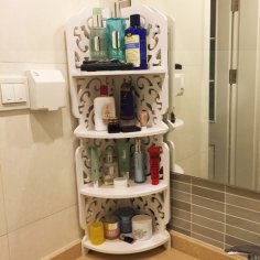 Lazer Kesim Köşe Rafı Banyo Kozmetik Depolama Ücretsiz Vektör