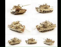 Lazer Kesim Tank 3D Ahşap Puzzle Ücretsiz Vektör