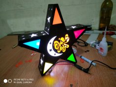 Lazer Kesim Yıldız Lamba Gece Lambası DXF Dosyası