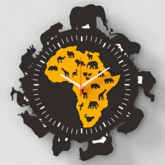 Lazer Kesim Afrika Duvar Saati Ücretsiz Vektör
