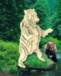 Boz Ayı 3D Ahşap Puzzle DXF Dosyası