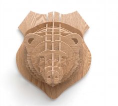 Ayı Başı 3D Puzzle Hayvan Başı Duvar Trofesi Ücretsiz Vektör