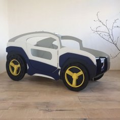 Lazer Kesim Jeep Yatak Planları Şablonu Ücretsiz Vektör