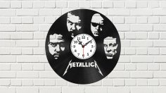 Lazer Kesim Metallica Duvar Saati Ücretsiz Vektör