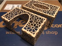 Lazer Kesim Kağıt Mendil Kutusu 3mm Huş Kontraplak DXF Dosyası