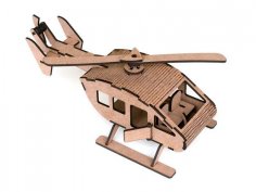 Lazer Kesim Helikopter M1 4,2mm MDF DXF Dosyası