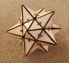 Lazer Kesim Dodekahedron Şablonu Ücretsiz Vektör