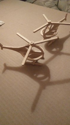 Lazer Kesim Helikopter 3D Model Şablonu Ücretsiz Vektör