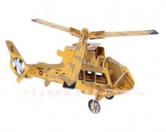 Lazer Kesim 3D Kendin Yap Helikopter Model DXF Dosyası